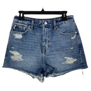 Lovers + Friends shorts blue denim Jack distressed